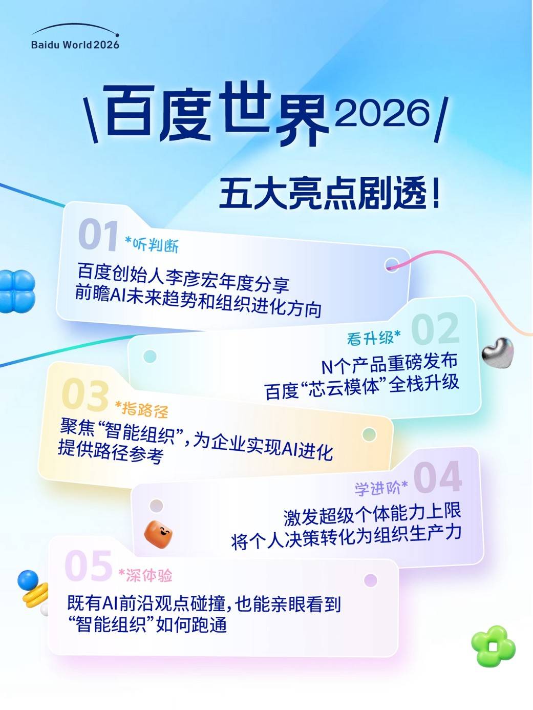 百度世界2026五大亮点曝光,企业和开发者值得关注什么? - 量子位
